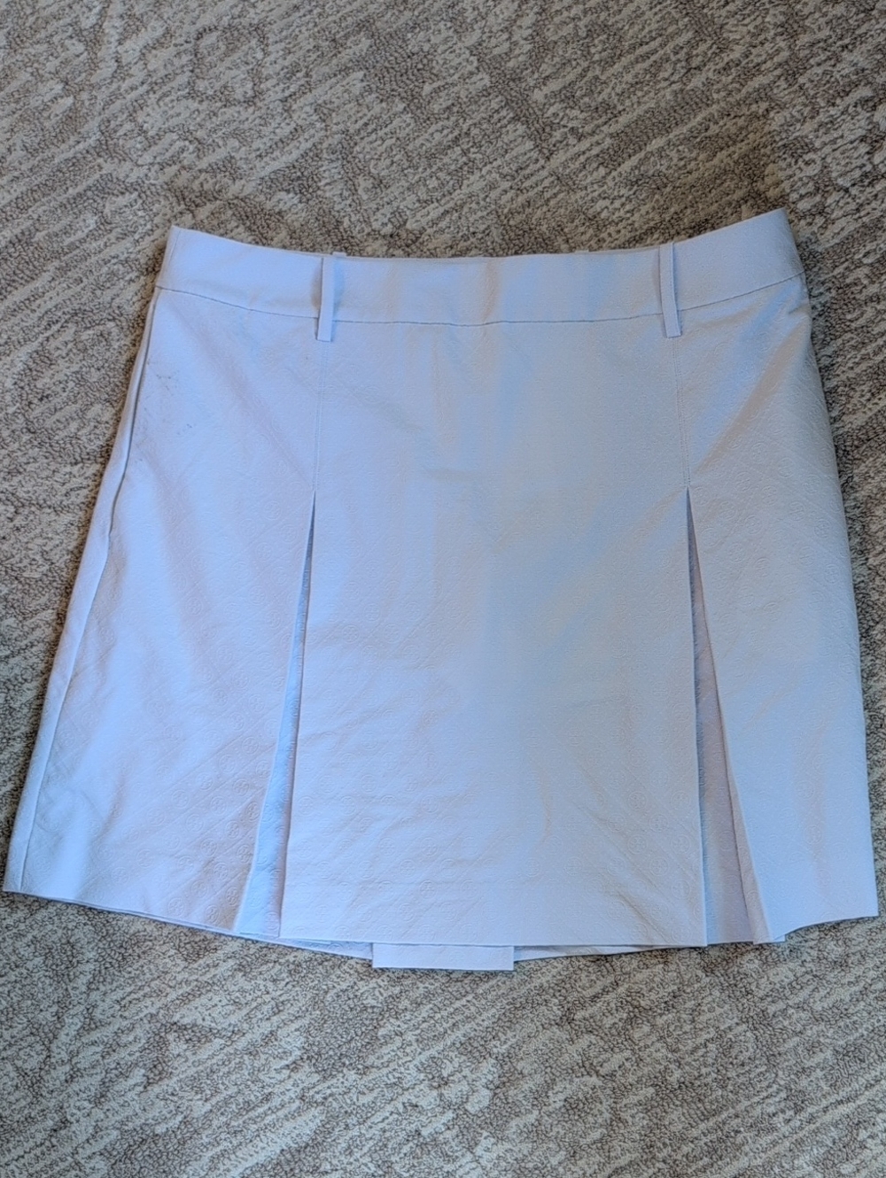 Tory Burch Light Blue Pleated Mini Skirt with Branded Tag